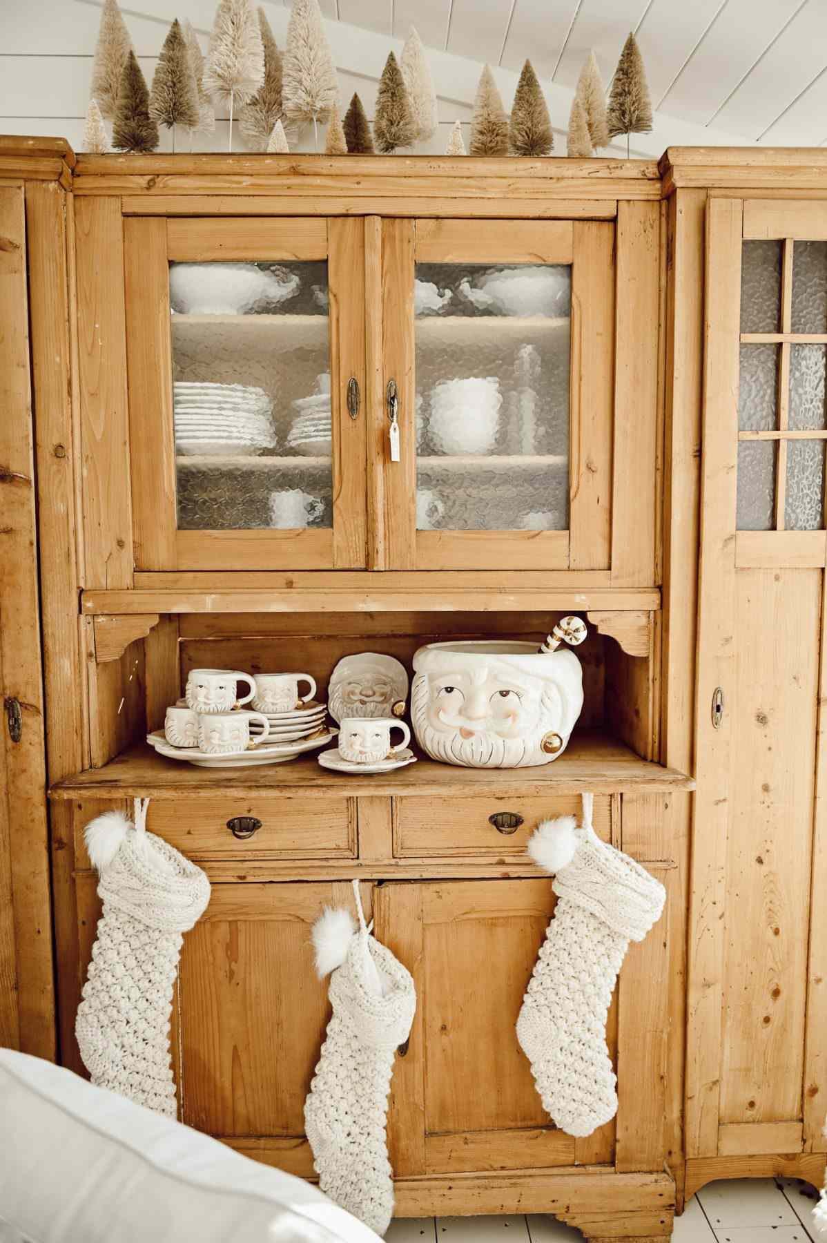 santa mug collection display
