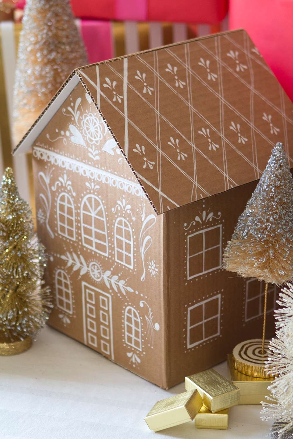 cardboard gingerbread house