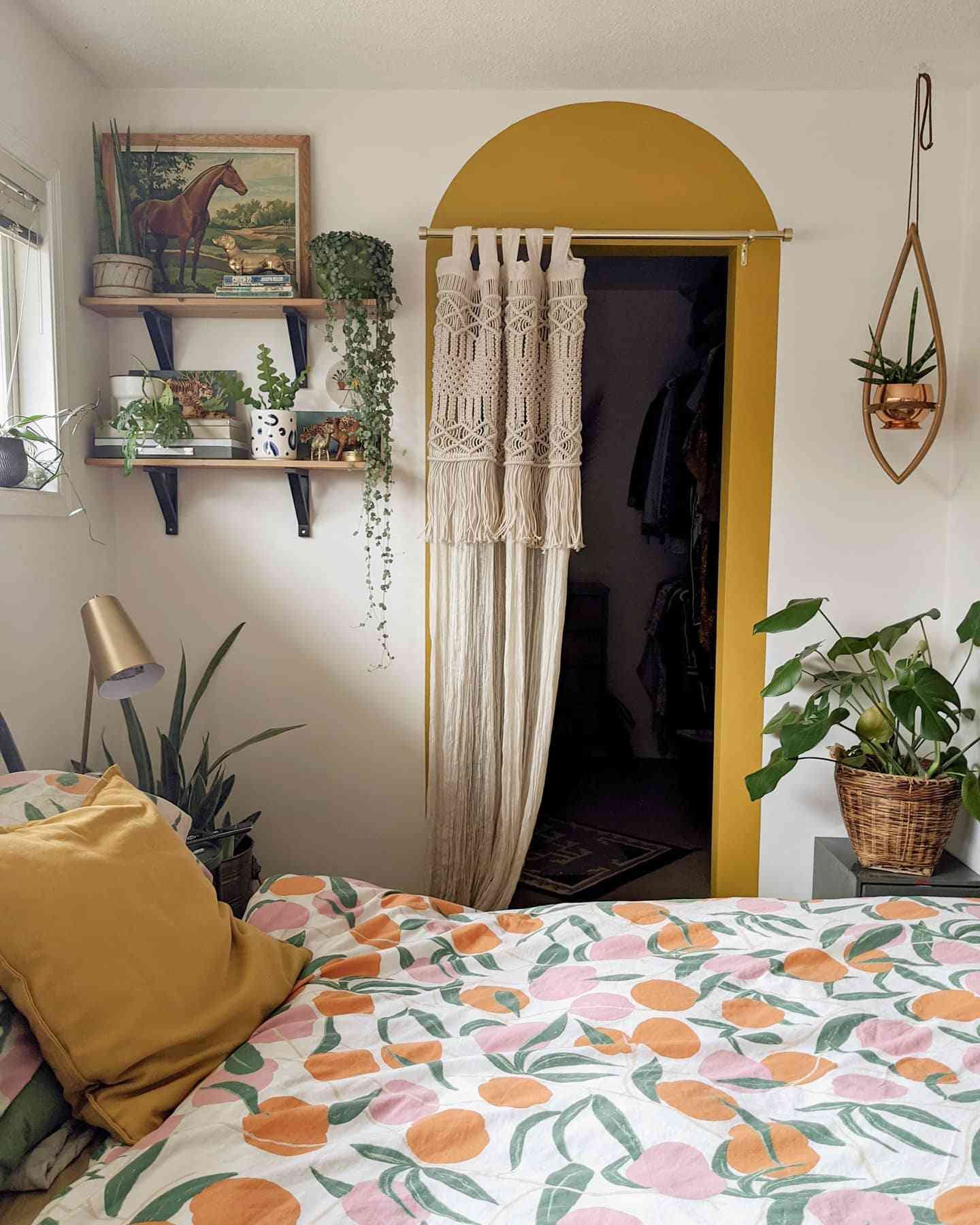 macrame closet curtain