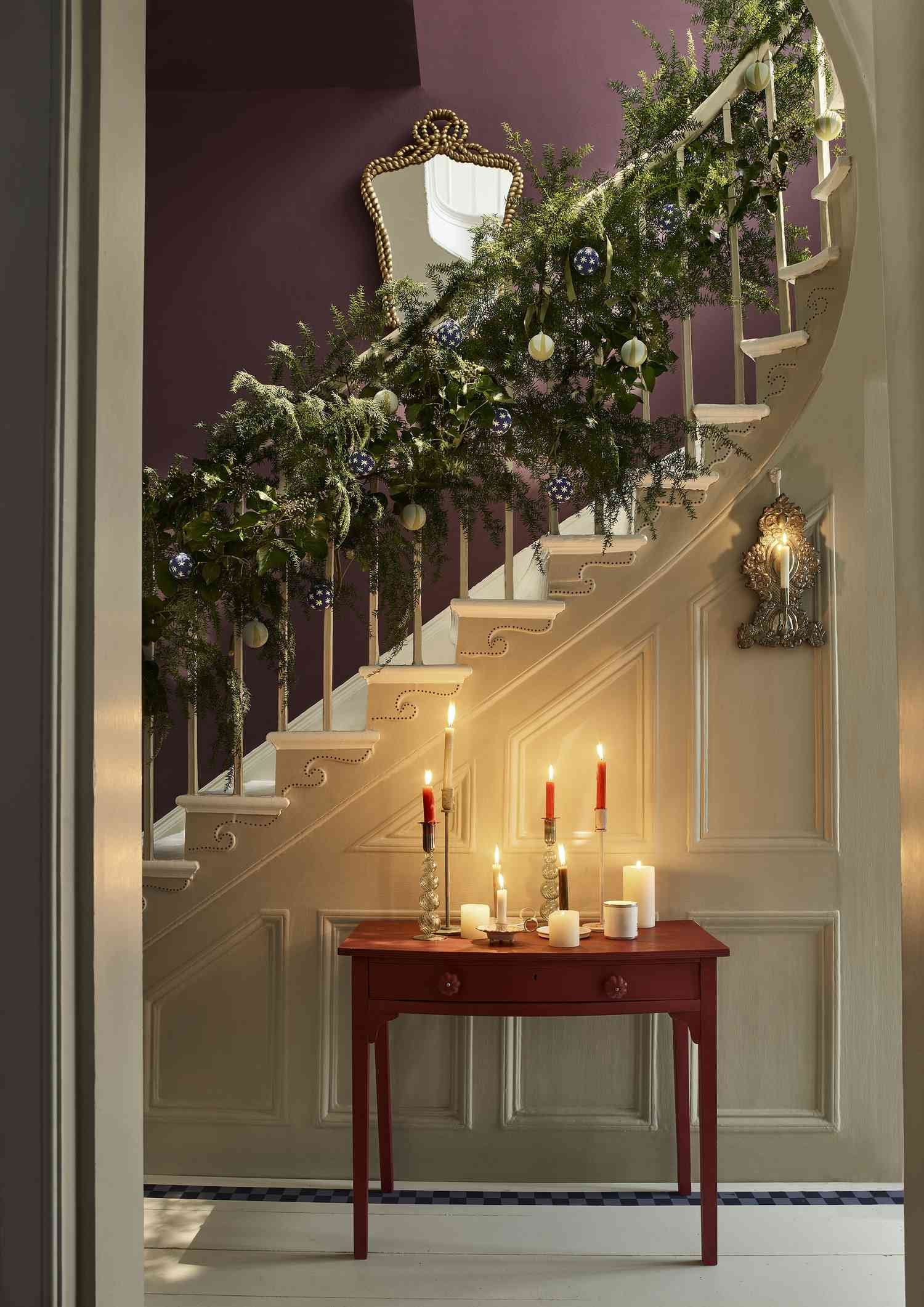 Christmas foyer with candles