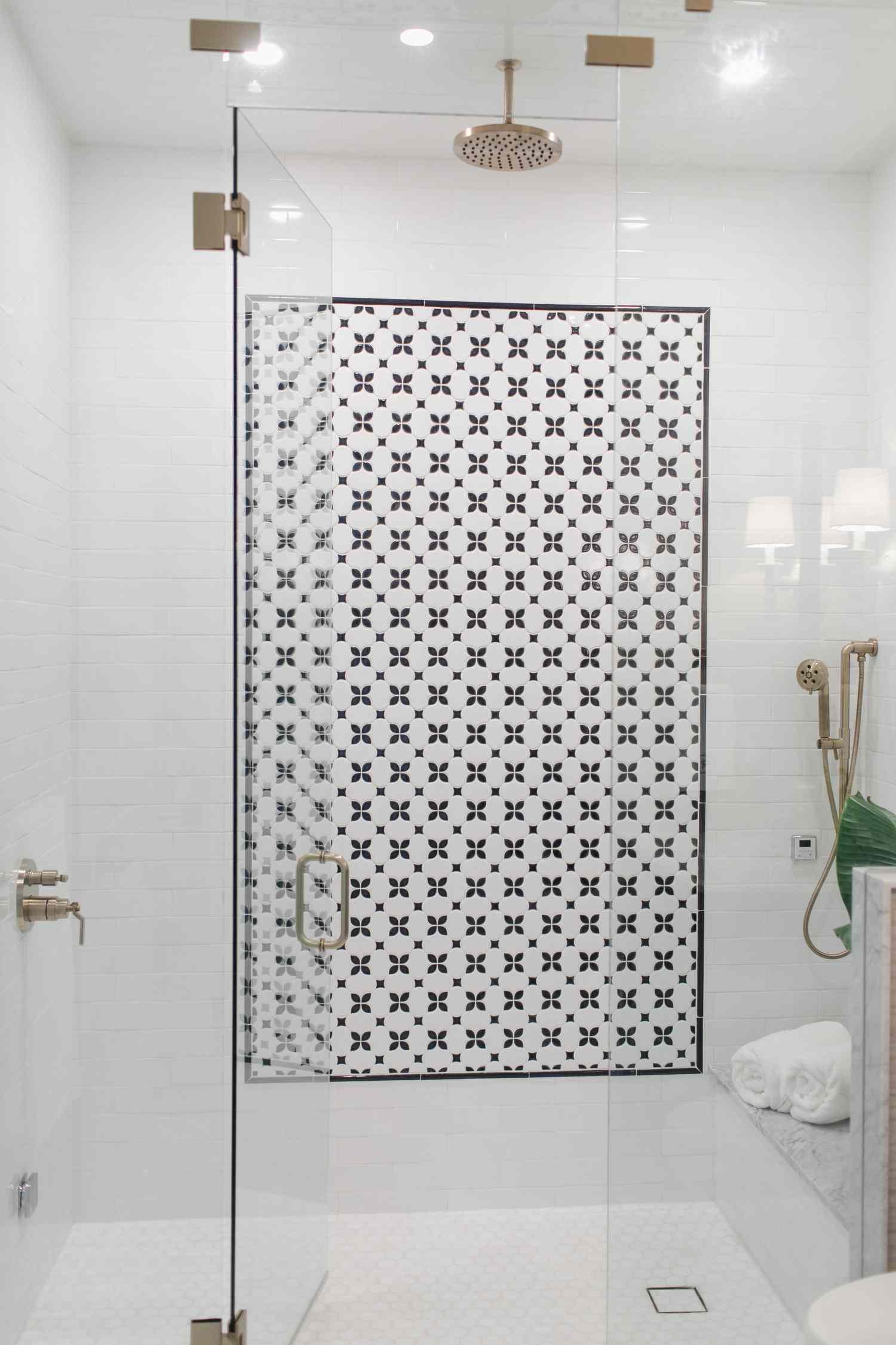 mosaic tile shower wall accent ideas