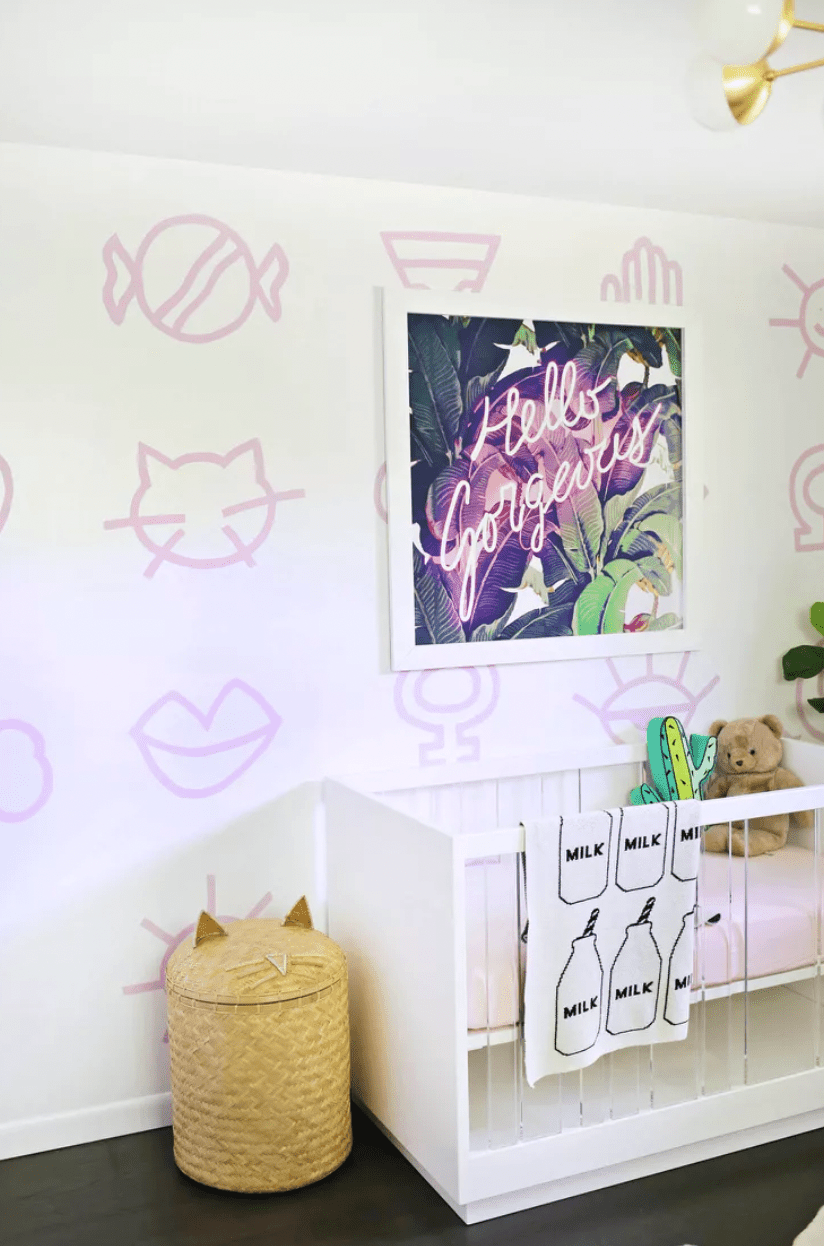 painted wallpaper in nursery