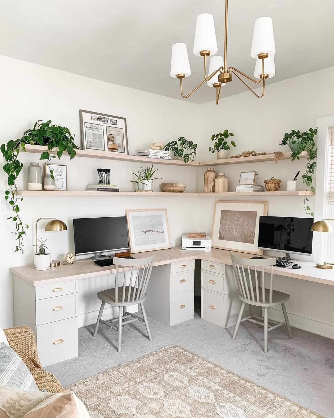 long wooden shelves